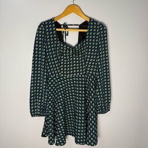 Band of the Free Genevieve Teal and Black Diamond Dress | S